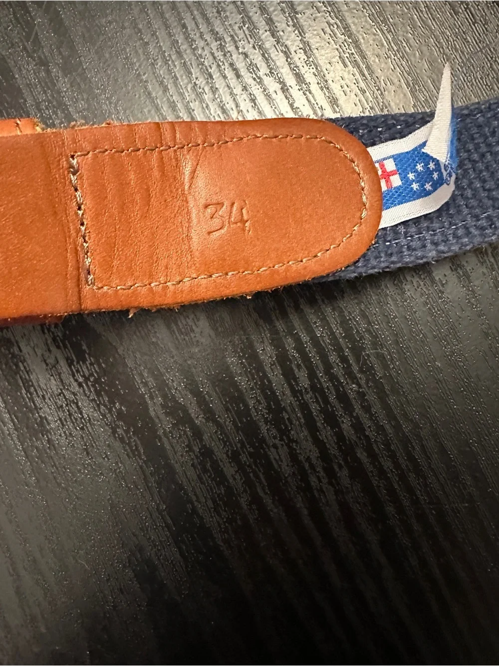 Preston Yacht Club Burgee Nautical Belt Size 34 Blue Leather Made USA